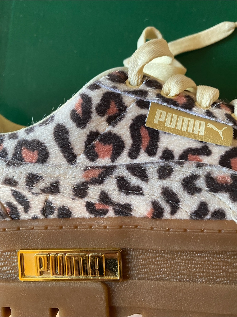 Puma Mayze Leopard Print Platform Sneakers in Brown and Tan - Picture 6 of 6